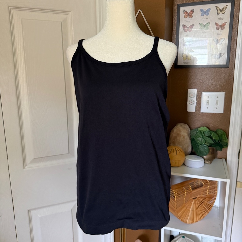 Morera Black Women's Scoop Neck Tank Top with Razor Back Straps / Size XL